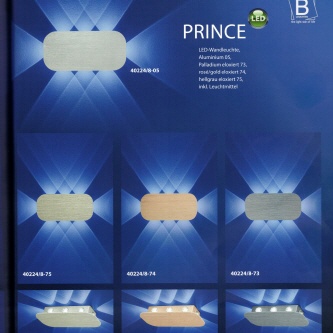 B-Leuchten LED "Prince" Anthrazit/Rose/Alu
